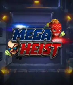 Enter the action-packed world of the Mega Heist game by Relax Gaming, featuring comedic characters ready to pull off a bank heist. This graphic portrays the excitement of the heist with its striking logo and a shadowy vault backdrop. Perfect for fans of heist movies, providing a thrilling escape. 